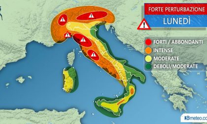 Maltempo e burrasche di vento fino a lunedì con violenta perturbazione