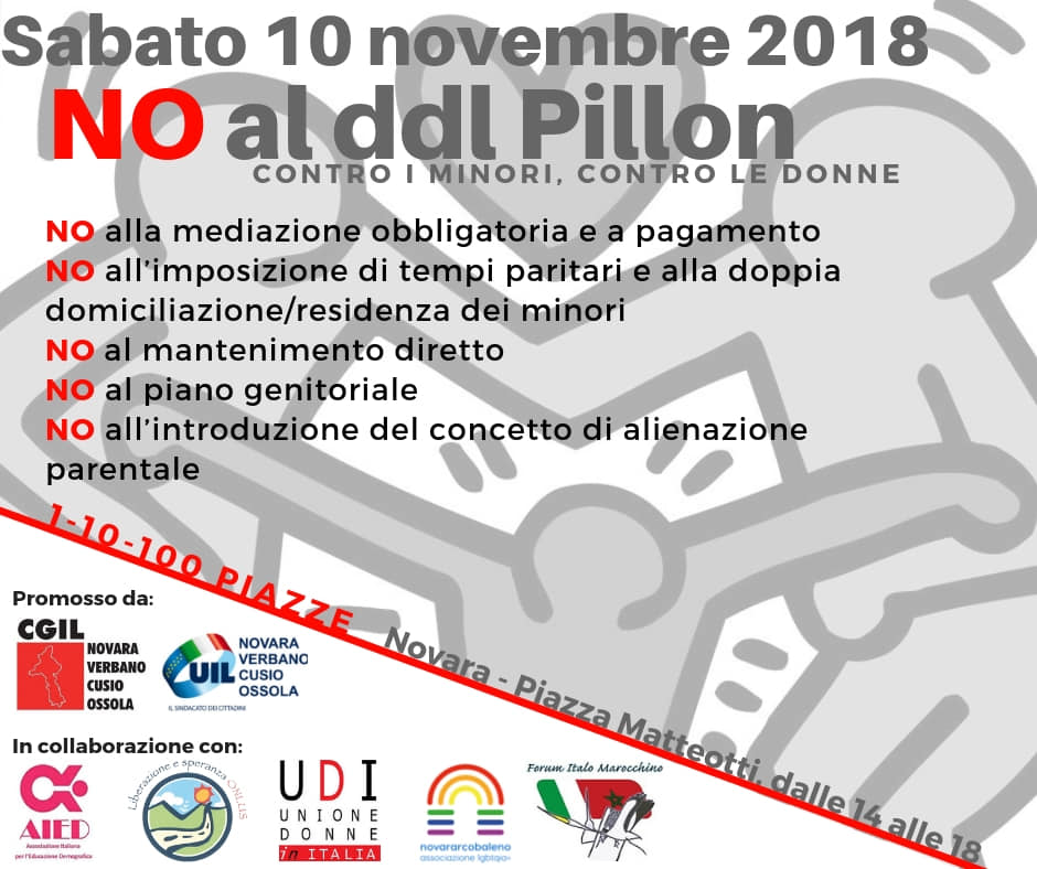 Anche a Novara il comitato NoPillon scende in piazza