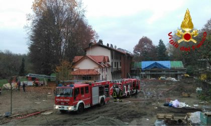 Gattico incendio in un cantiere edile