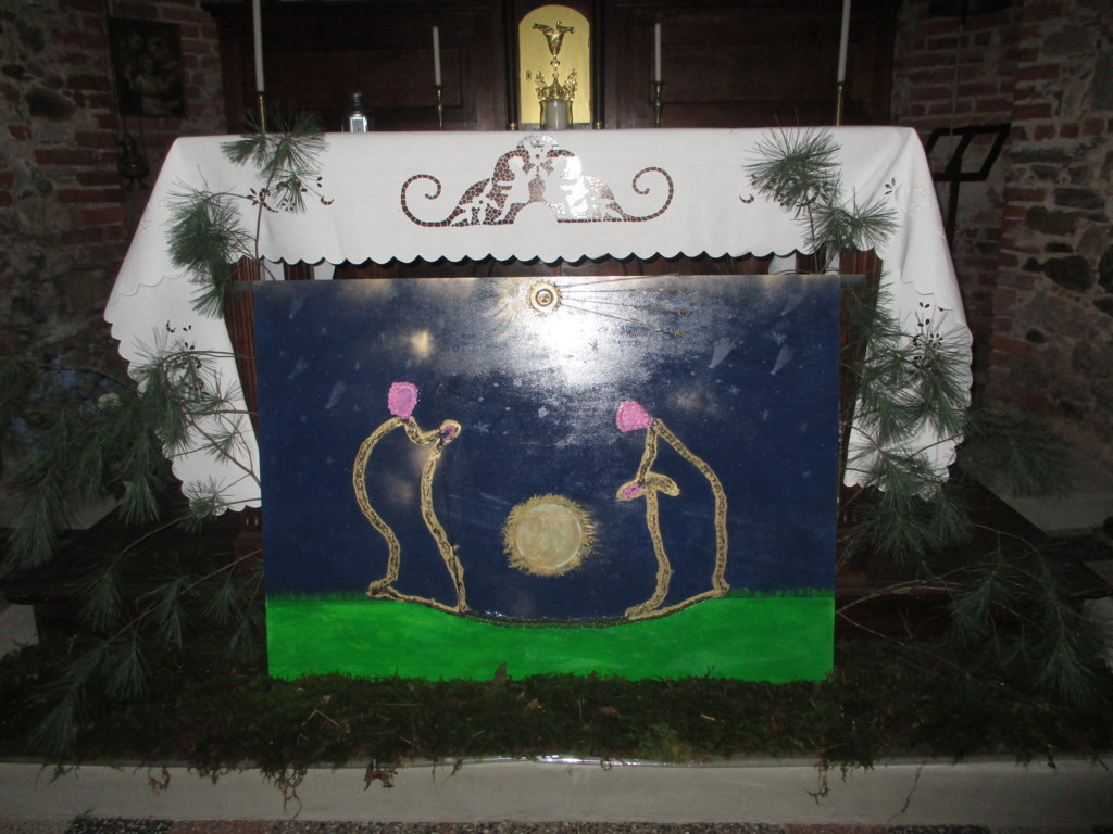 I pezzi di una bici diventano un presepe insolito a Fontaneto d’Agogna