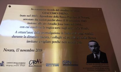 Giorno della memoria, una targa per Giacomo Diena