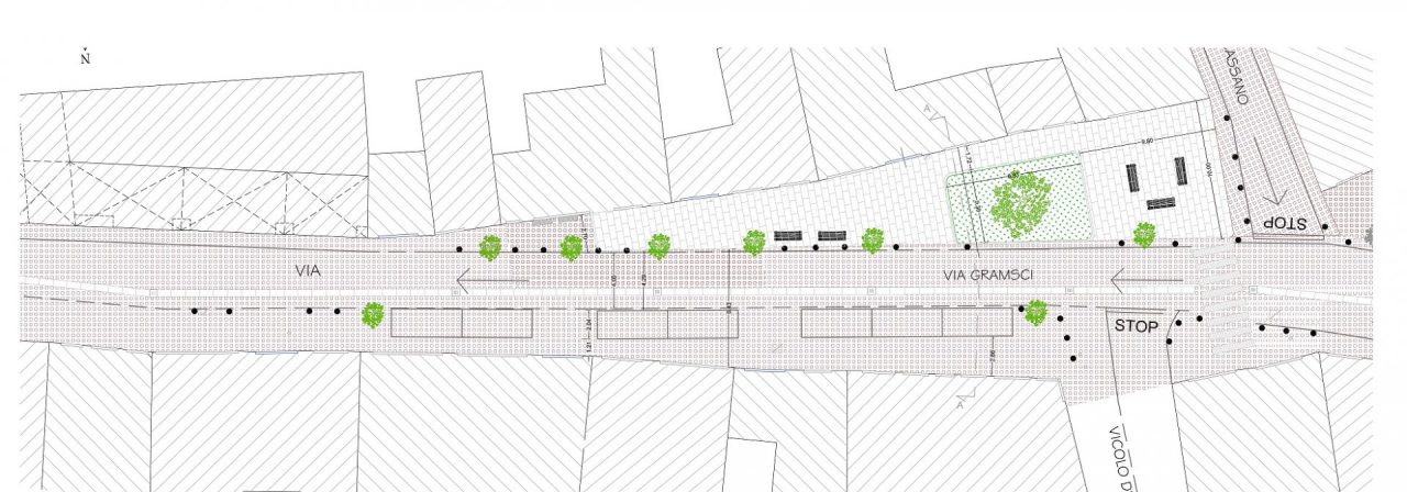 Lavori in via Gramsci: prosegue la riqualificazione del centro storico