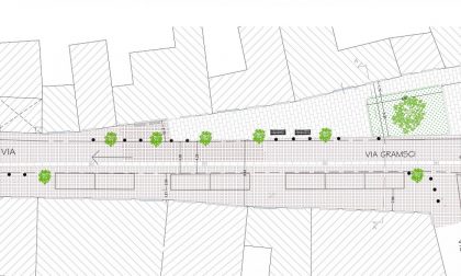 Lavori in via Gramsci: prosegue la riqualificazione del centro storico