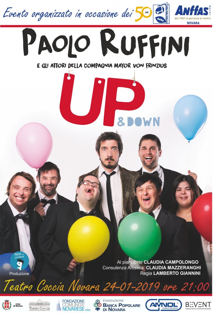 Anffas Onlus di Novara festeggia i suoi 50 anni con Paolo Ruffini