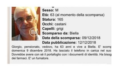 A Chi l’ha Visto appello per ritrovare il biellese Giorgio Montin