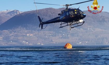 Bosco in fiamme sulle alture del Cusio