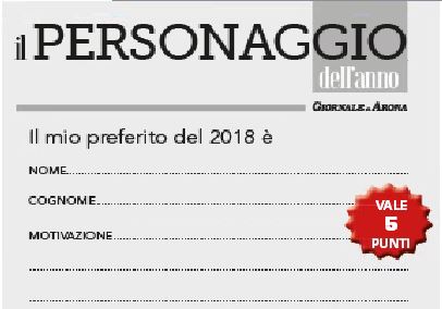 Personaggio dell’anno: in edicola sul Giornale di Arona il tagliando da 5!
