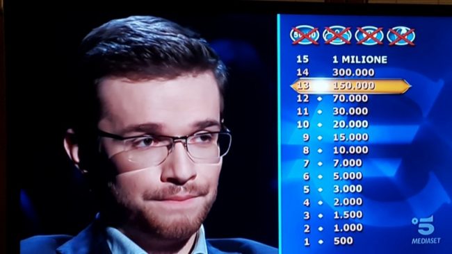 Vince 150mila euro al quiz di Gerry Scotti