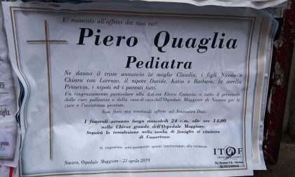 Addio a Piero Quaglia: pediatra di generazioni di novaresi