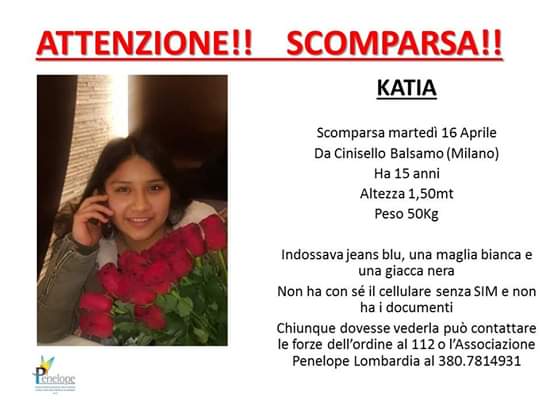 Scomparsa ragazza di 15 anni: “Aiutateci a ritrovarla”