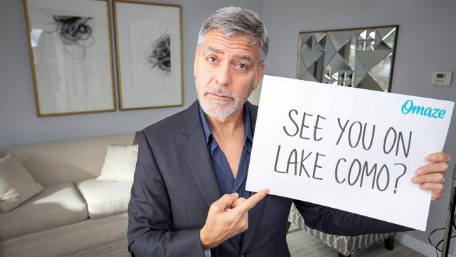 George Clooney e la moglie vi invitano a cena a sul Lago di Como per beneficenza VIDEO