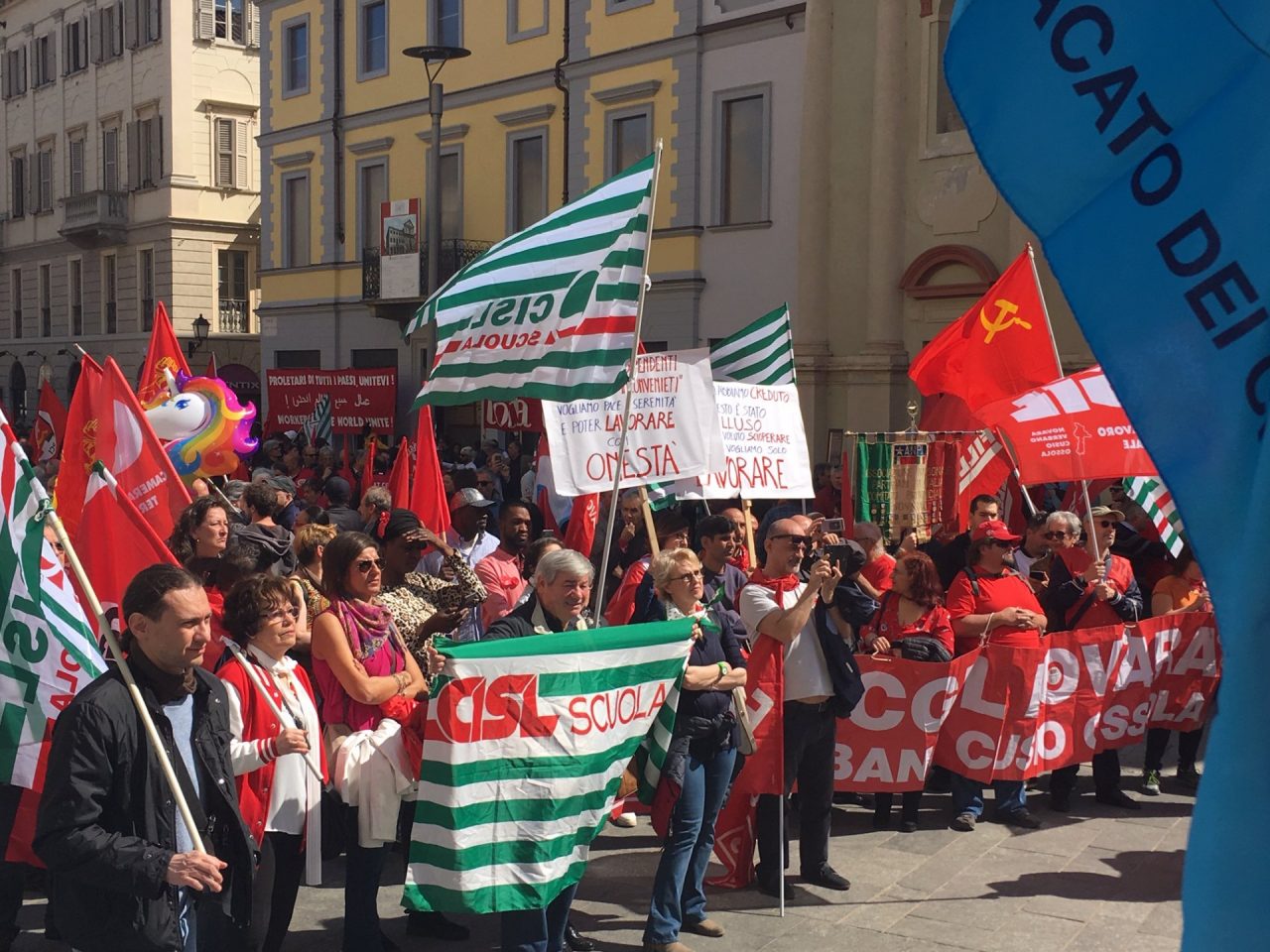 La manifestazione del 1° maggio a Novara