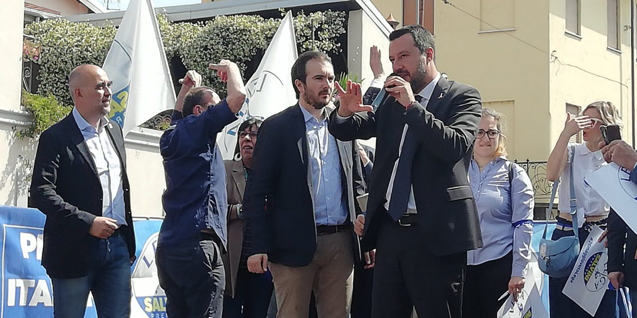 Matteo Salvini questa mattina a Galliate