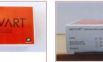 Lotto di un integratore alimentare Movart ritirato per rischio chimico