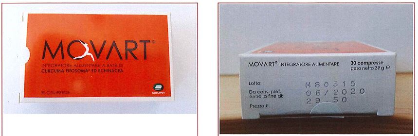 Lotto di un integratore alimentare Movart ritirato per rischio chimico