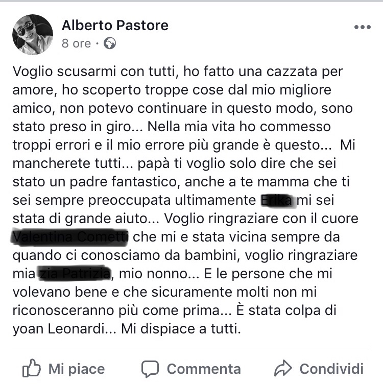 Alberto Pastore: il post-confessione dell’omicida di Comignago