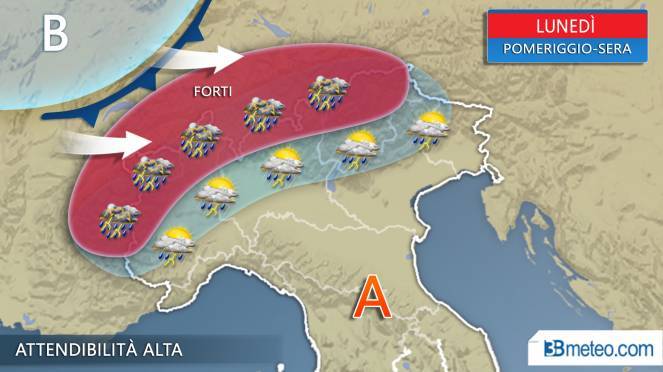 Imminenti forti temporali anche in Piemonte