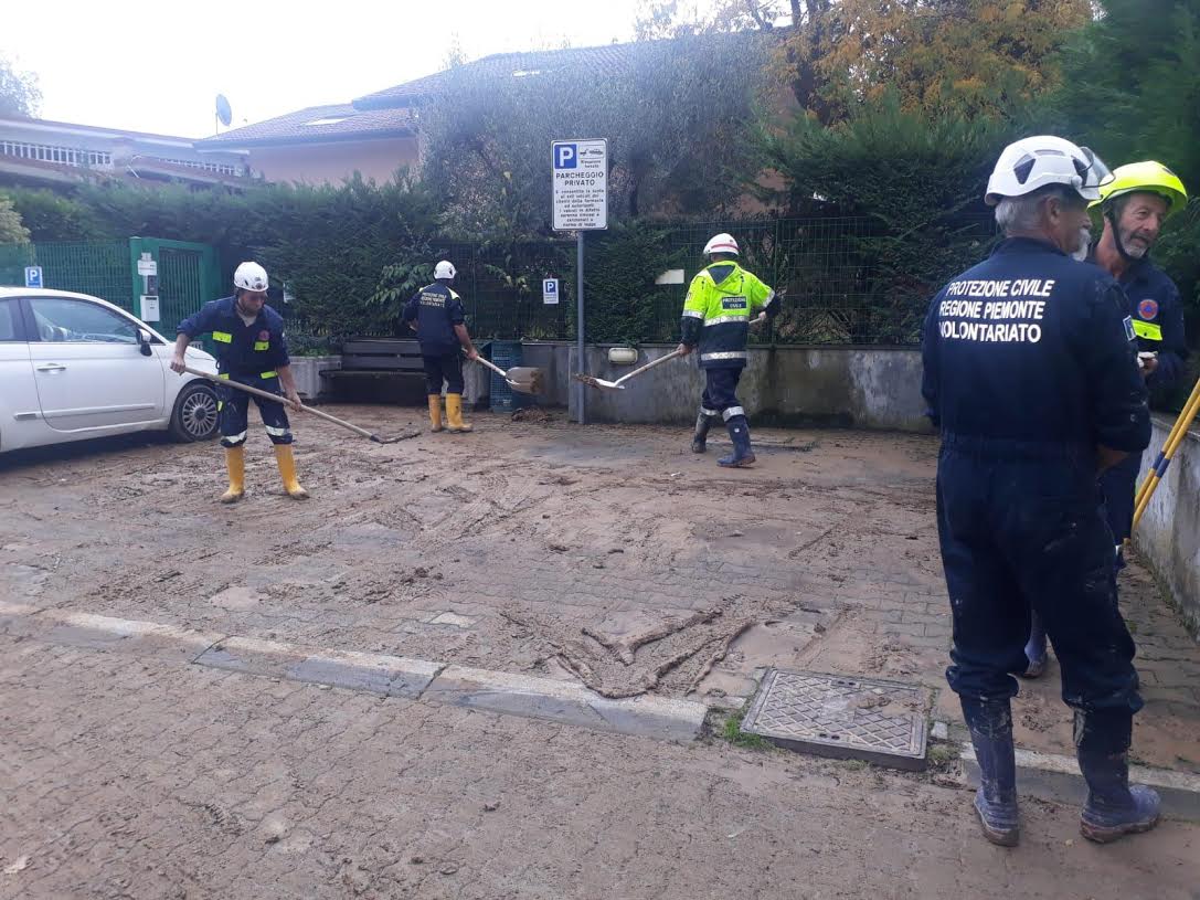Volontari della protezione civile novarese al lavoro nell’alessandrino FOTO