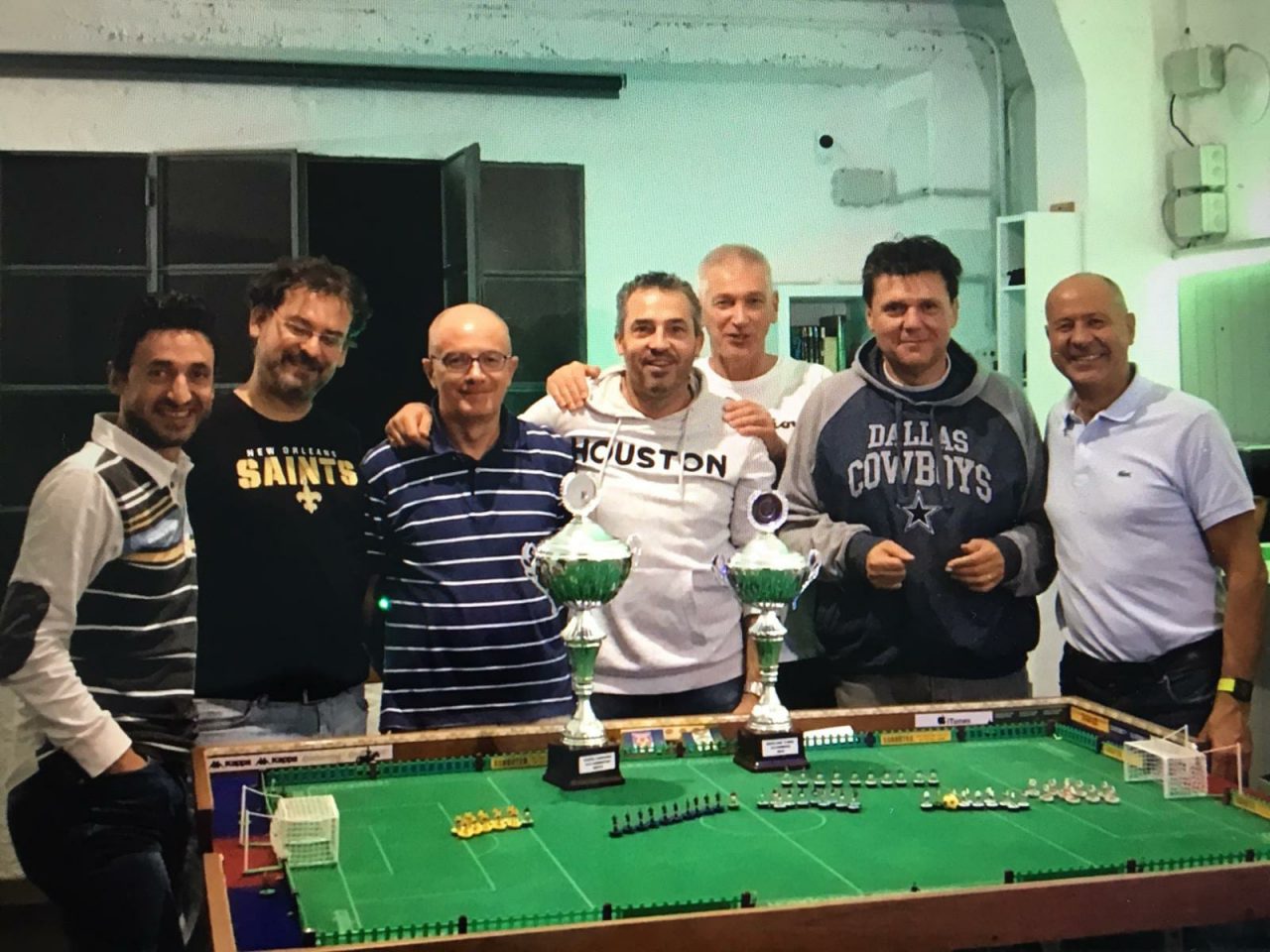 Il torneo di subbuteo degli Hospital boys (in attesa di tornare in campo sabato)