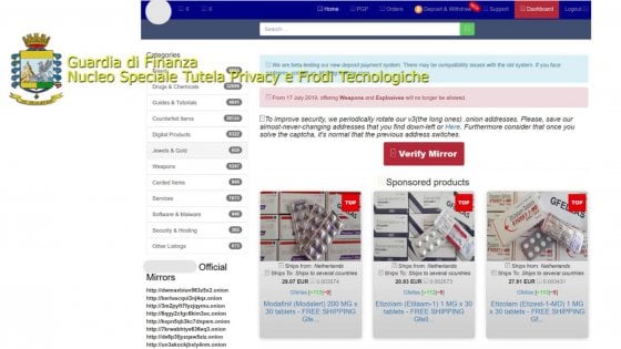 Dark Web: arrestati i tre amministratori del noto Berlusconi Market