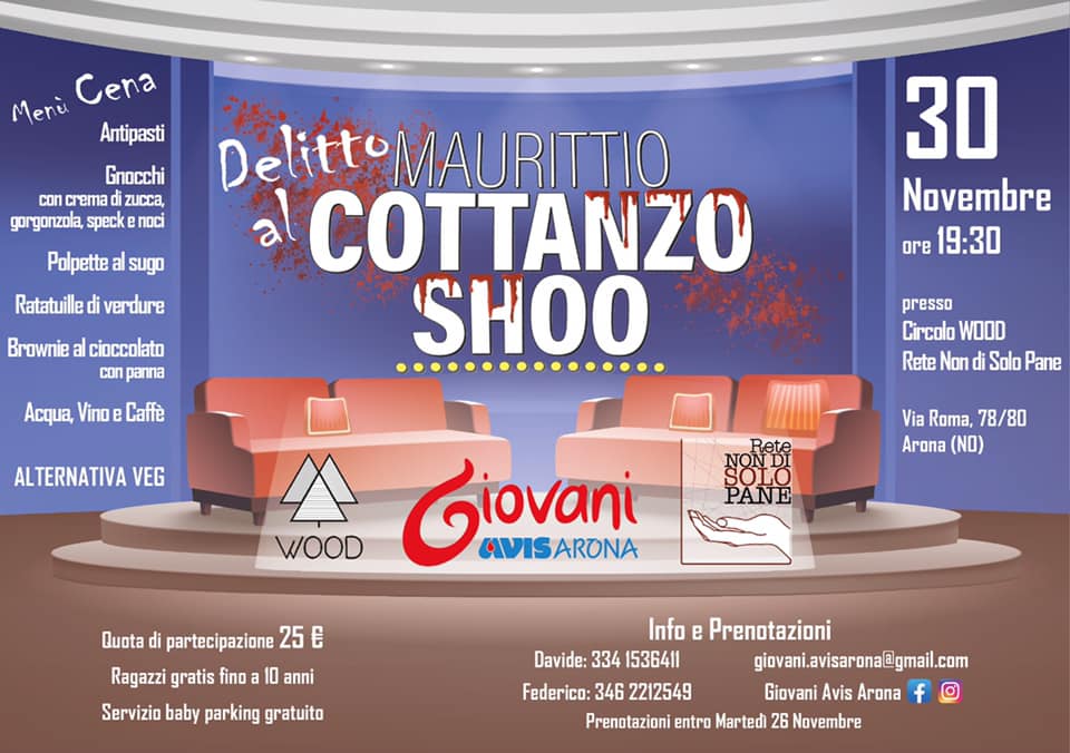 Cena con Delitto al Wood organizzata da Avis Arona
