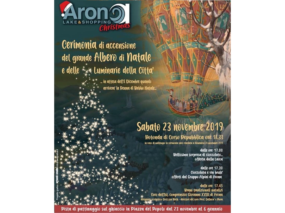 Ad Arona il Natale comincia il 23 novembre con l’accensione del grande albero