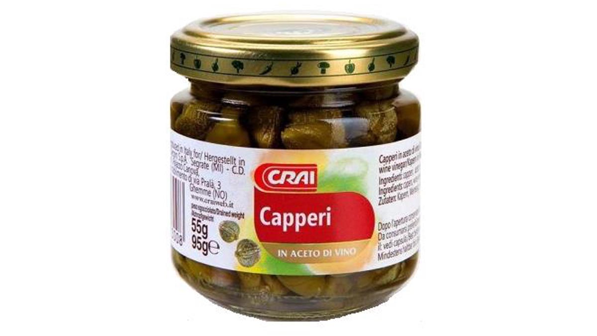 Capperi all’aceto Crai richiamati per presenza di corpo estraneo: sono prodotti a Ghemme