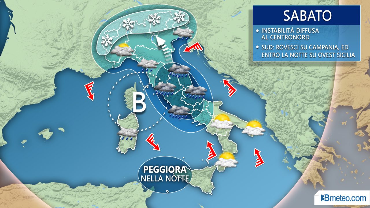 Nuovo potente ciclone nel week end: le previsioni meteo