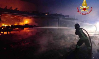 Incendio alla segheria di Oleggio Castello