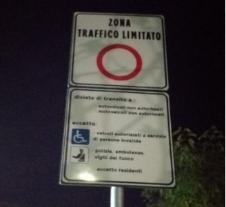 Ztl a Castelletto nelle vie Valle Nord e Valle Sud