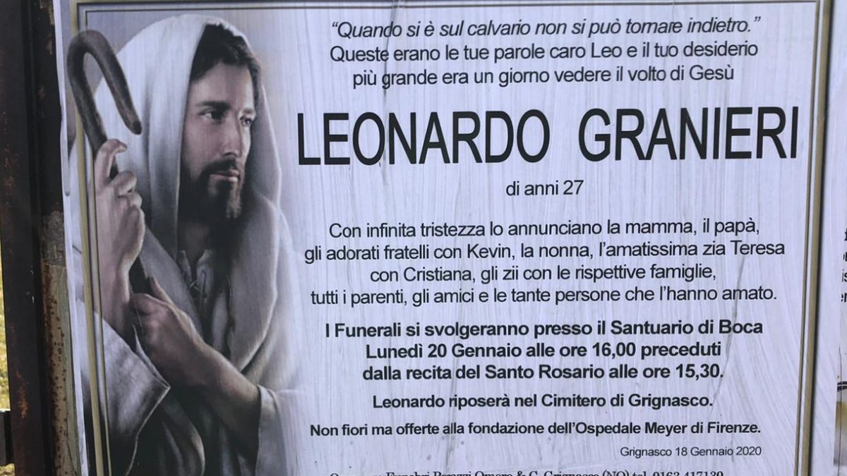 Addio a Leonardo Granieri, 27 anni: funerali a Boca
