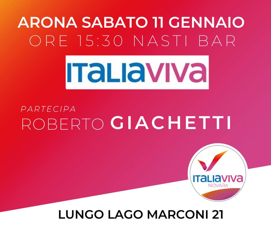 Italia Viva si presenta oggi ad Arona con Giachetti