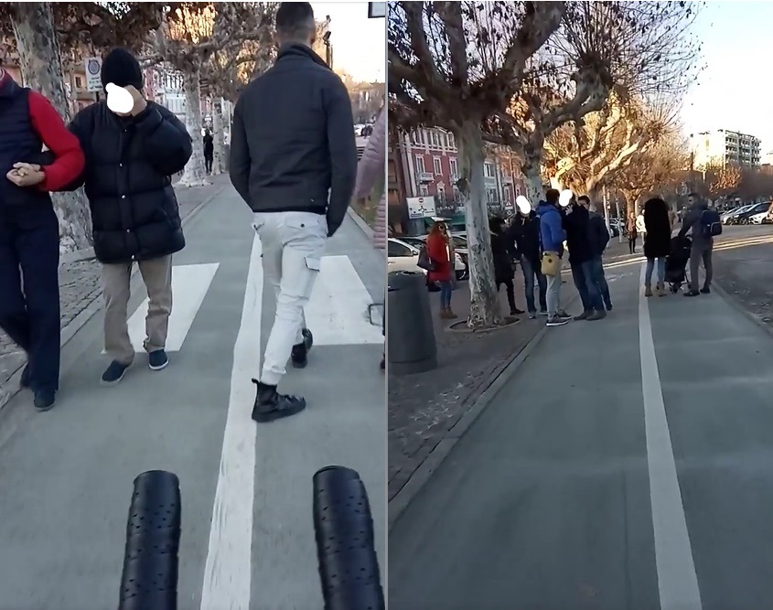 Arona i pedoni invadono la ciclabile: i provvedimenti del sindaco