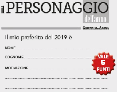 Personaggio dell’anno: in edicola il tagliando da 5 punti
