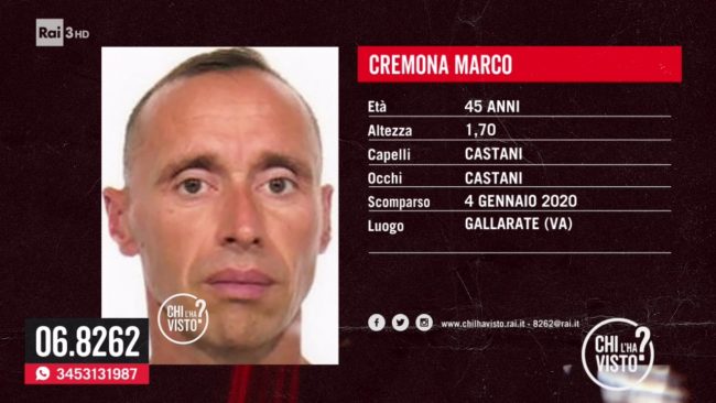 Scomparso da Gallarate, si cerca Marco Cremona