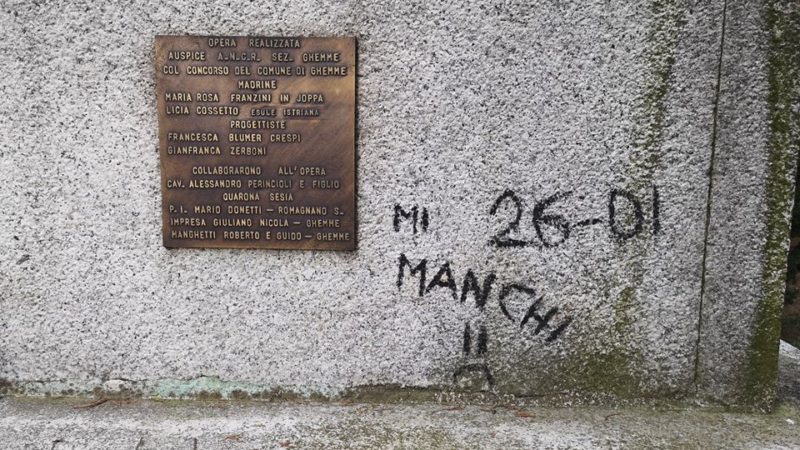 Ghemme vandali contro la targa di Norma Cossetto