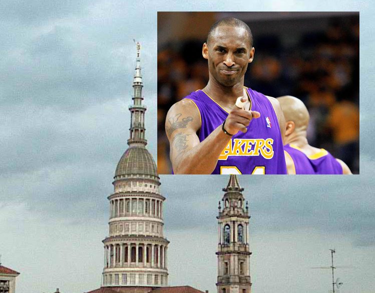Novara, anche la Cupola rende omaggio a Kobe Bryant