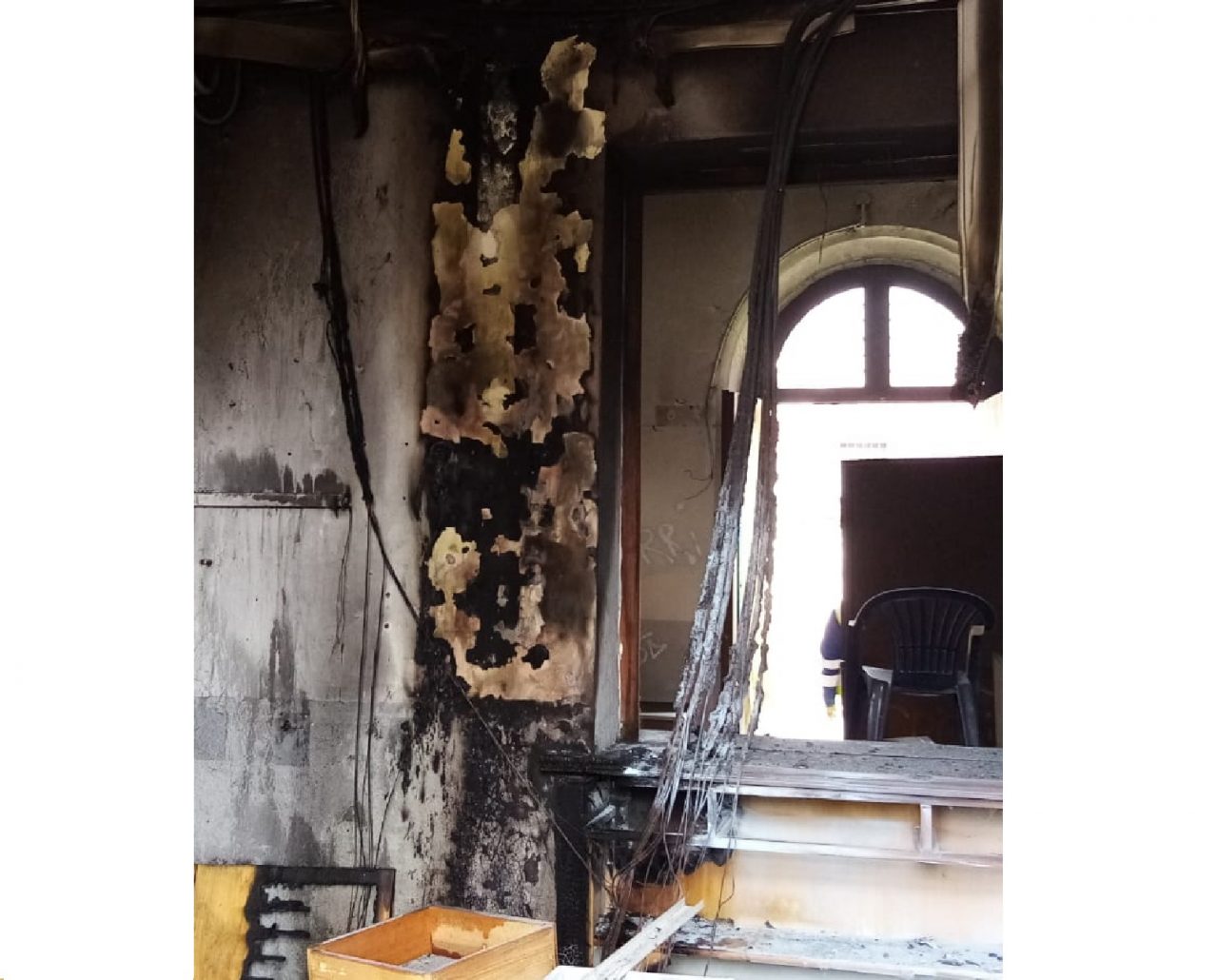 Incendio alla stazione di Castelletto Ticino