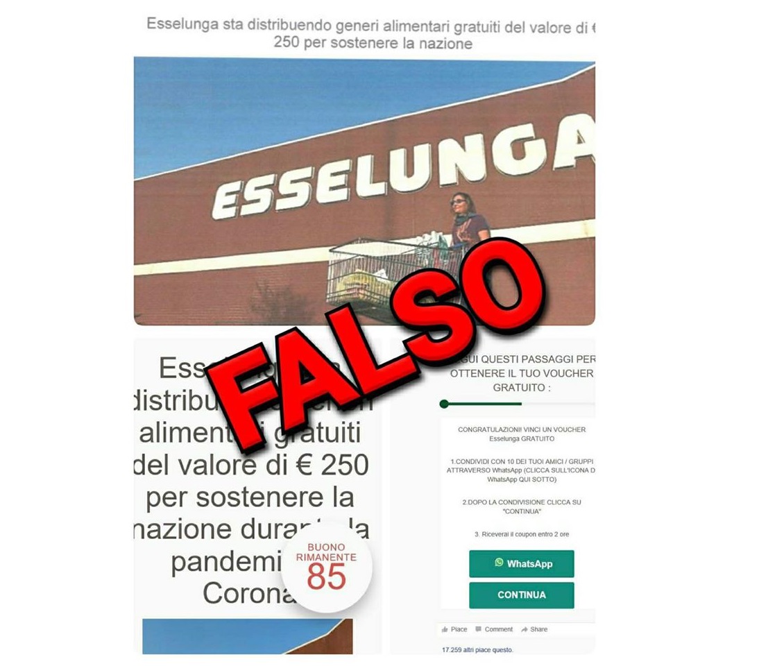 Falsi buoni spesa gratuiti di Esselunga circolano sul web