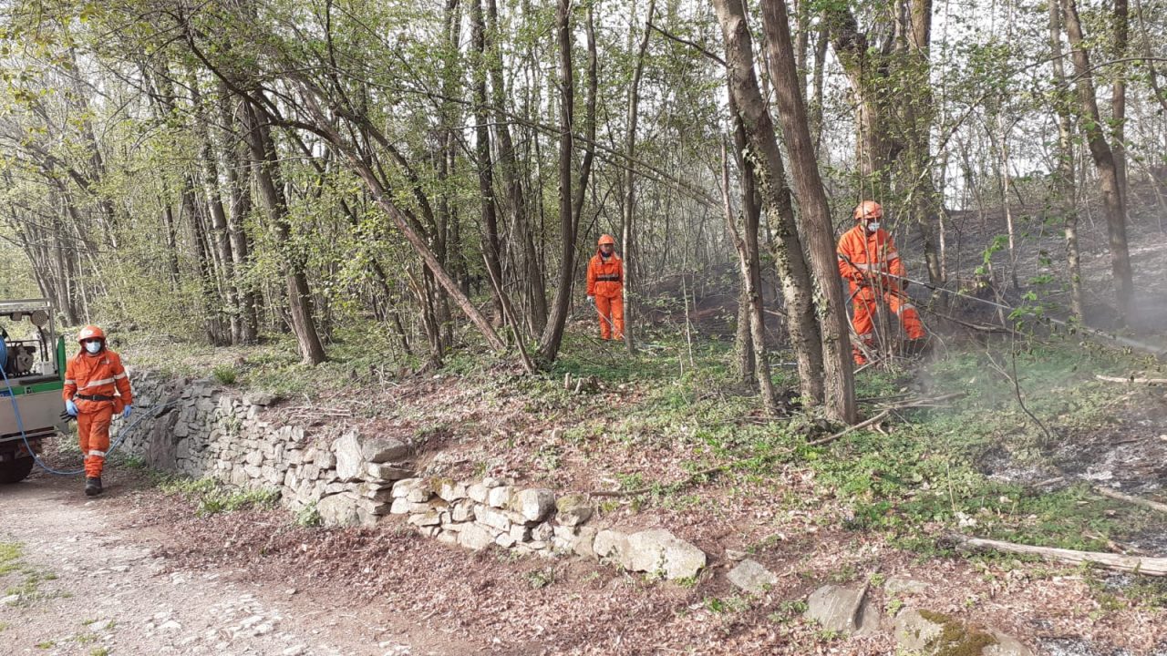 Incendio a Invorio: 9 operatori e due automezzi in campo