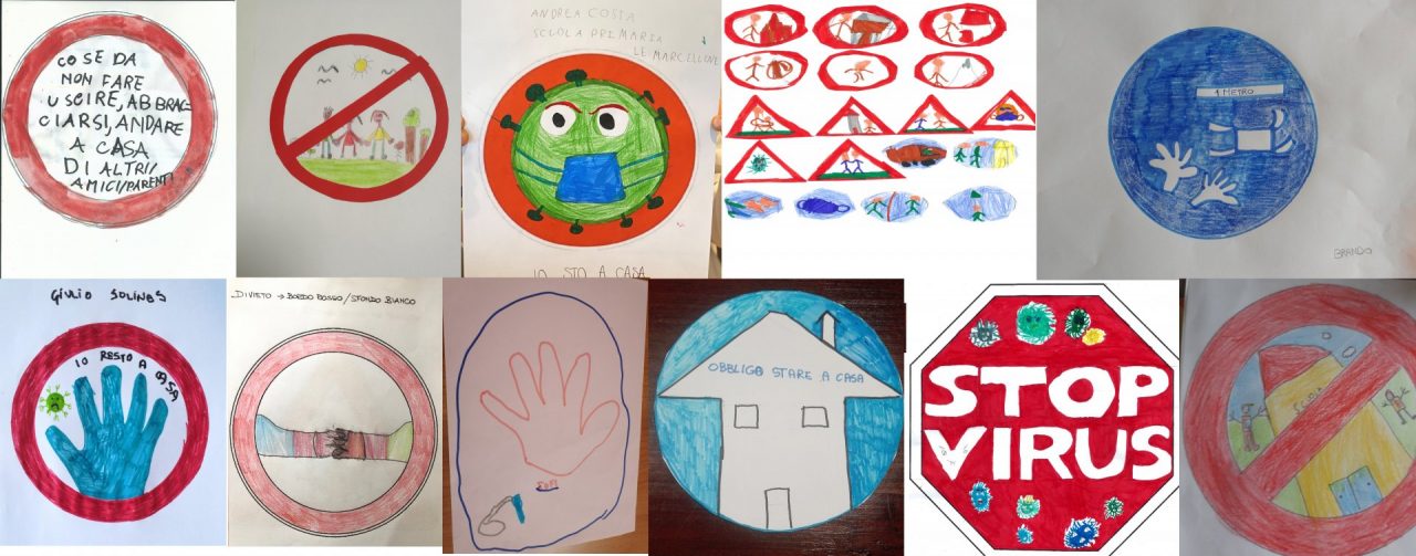 Arona i bimbi delle scuole aiutano i vigili contro il Coronavirus