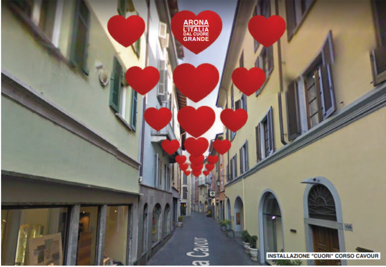 Arona invasa da una “pioggia” di cuori