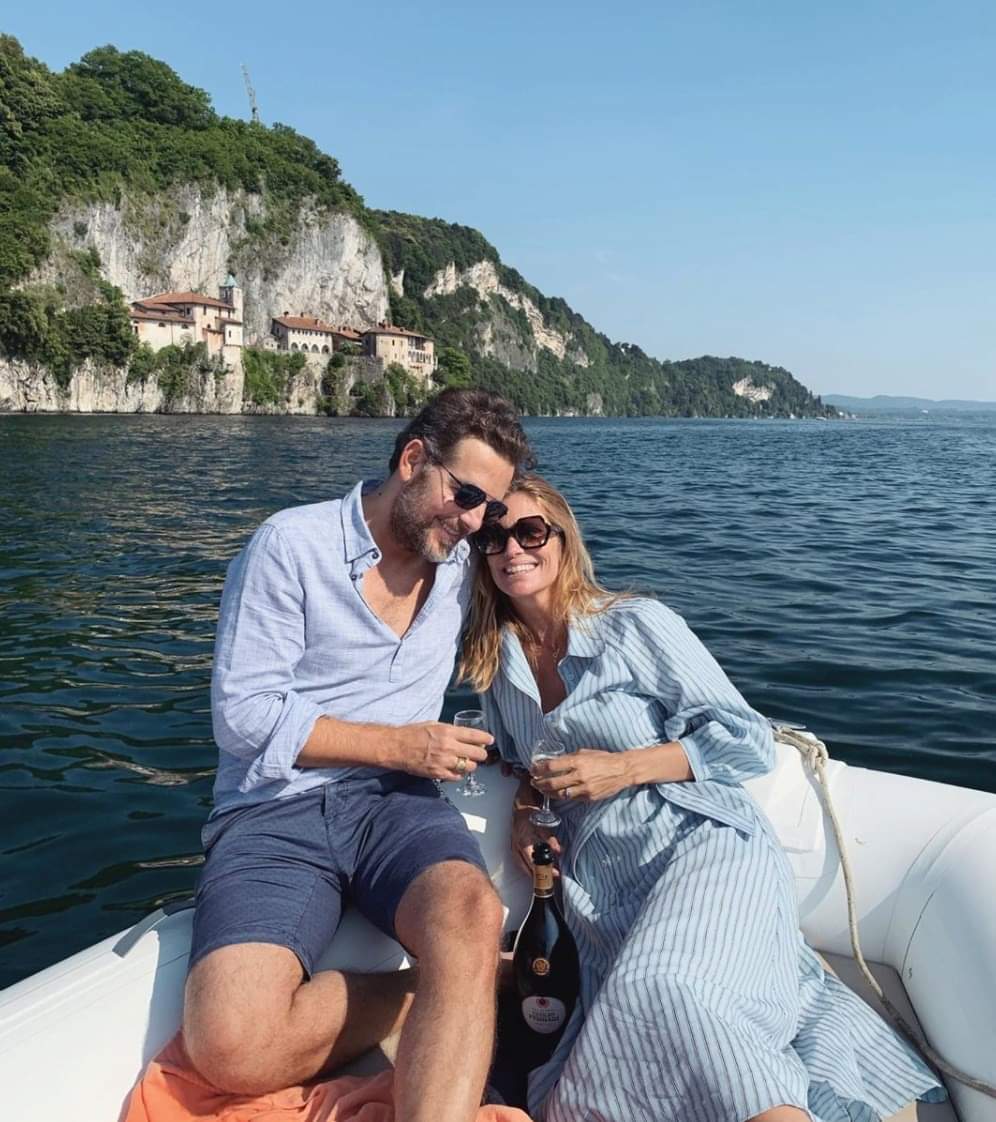Filippa Lagerback e Daniele Bossari  in gita sul Lago Maggiore