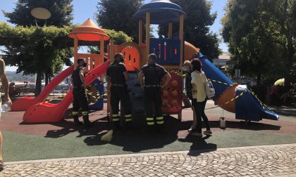 Arona nido di vespe al parco giochi: pronto intervento di comune, polizia municipale e vigili del fuoco