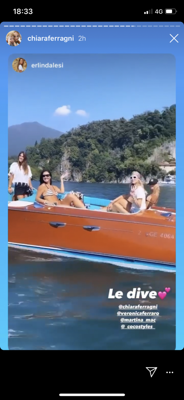 Chiara Ferragni in giro per il lago: che spot per il Maggiore
