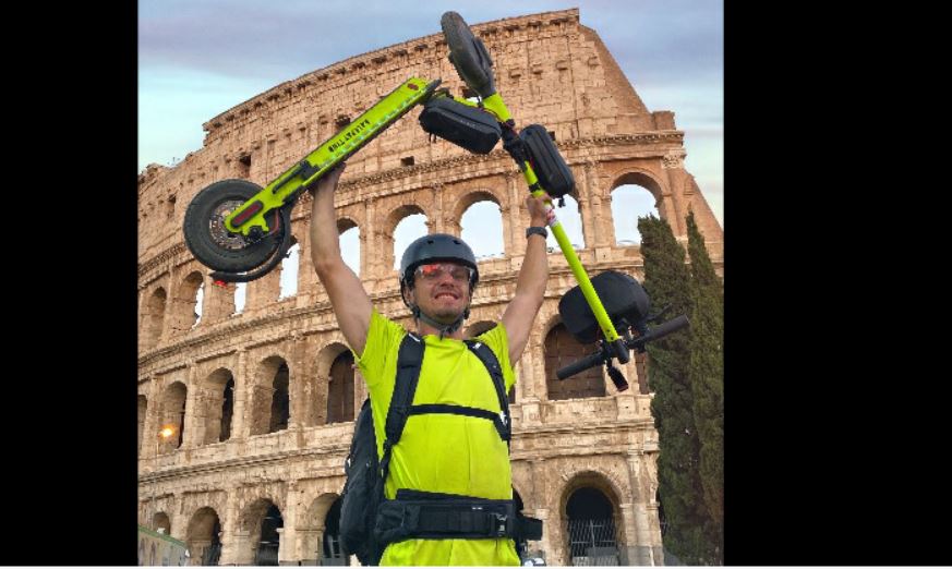 Aronese in monopattino da Milano fino a Roma