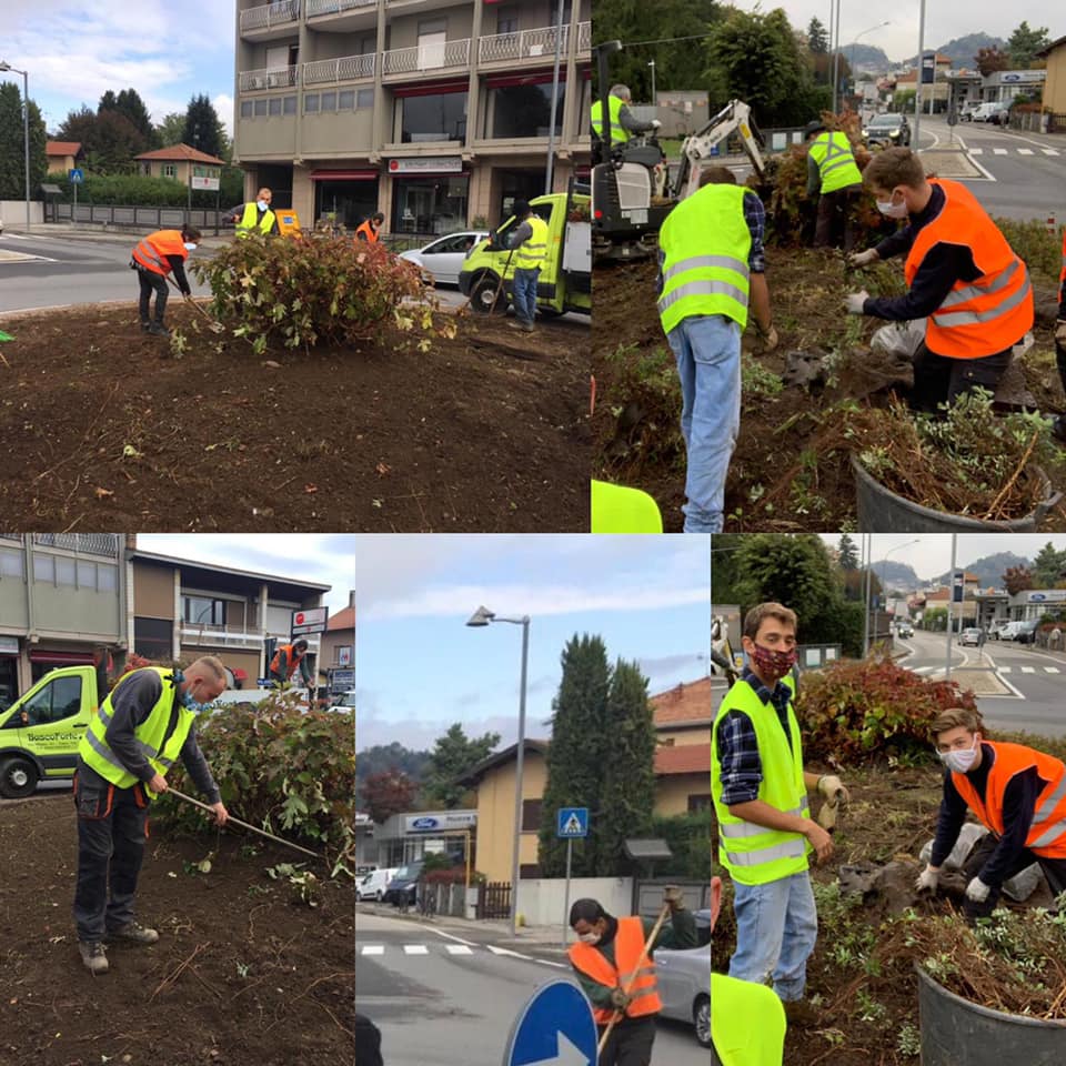 Istituto Cavallini di Lesa “adotta” la rotonda di via Milano ad Arona