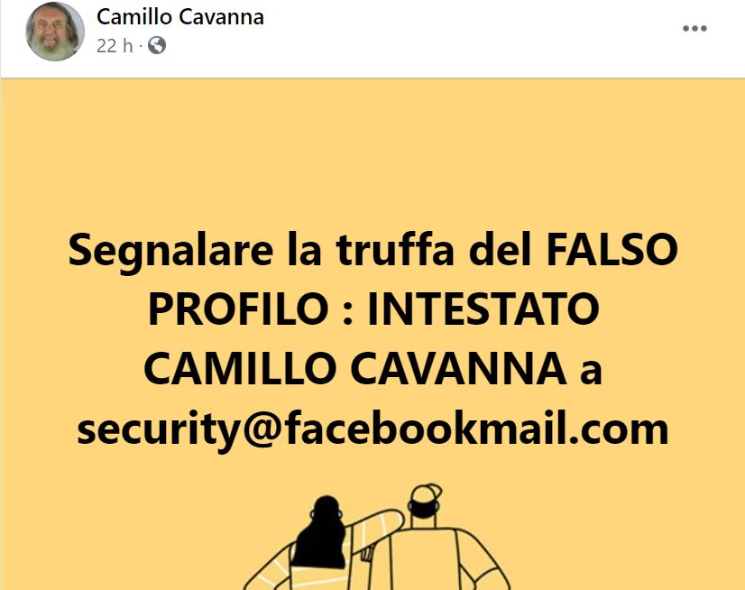 Arona clonato e utilizzato per fini fraudolenti il profilo di Camillo Cavanna