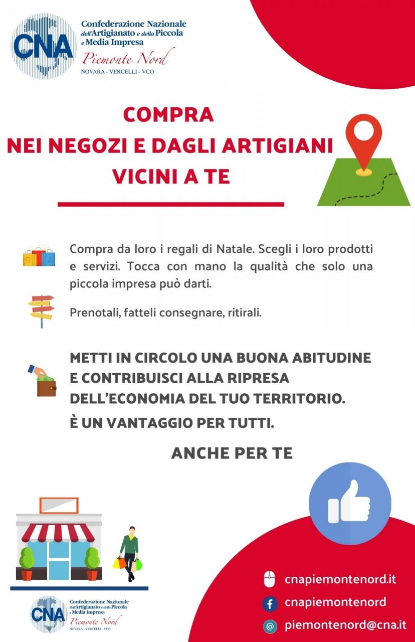 Cna Piemonte: “Compra nei negozi vicini a te”