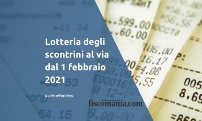 Da domani il via alla Lotteria degli Scontrini